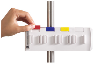 The TruClip holder quickly attaches to a wide variety of IV poles; holds up to seven Edwards pressure monitoring